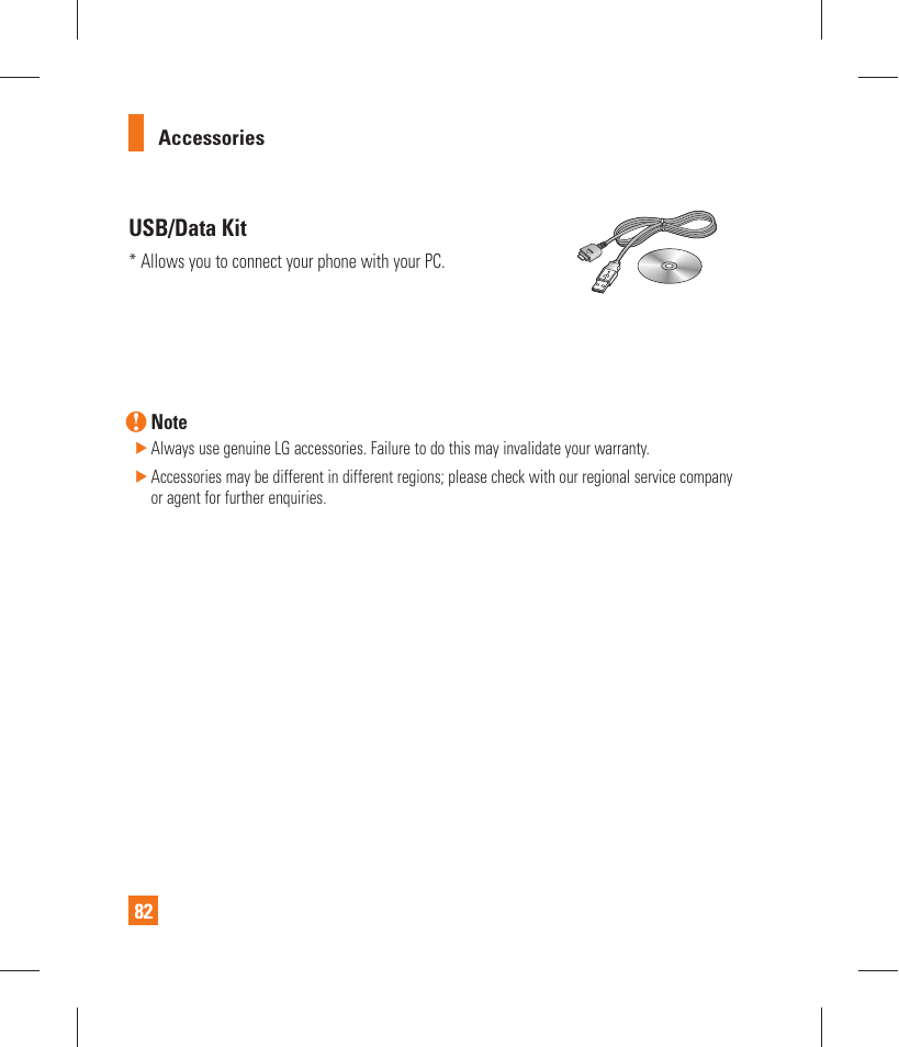Usb/data kit | LG GT365 User Manual | Page 86 / 218
