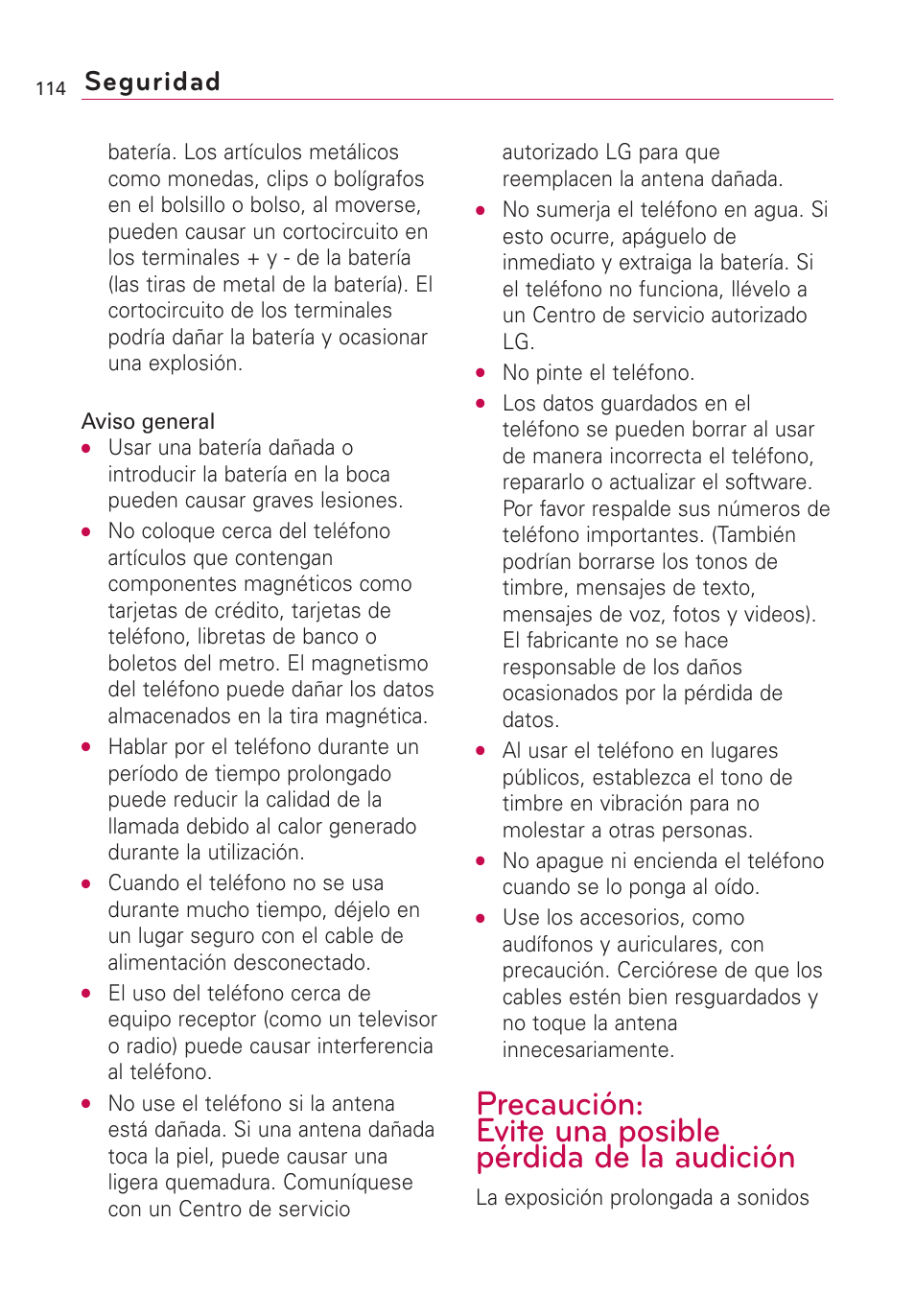 Seguridad | LG AS855 User Manual | Page 264 / 307
