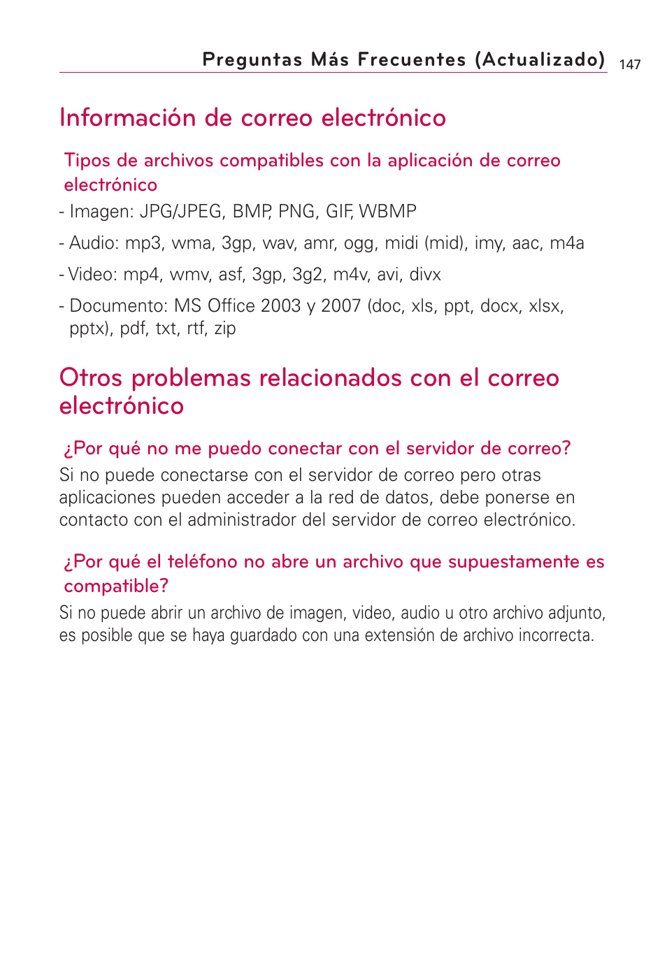 Información de correo electrónico | LG AS855 User Manual | Page 297 / 307