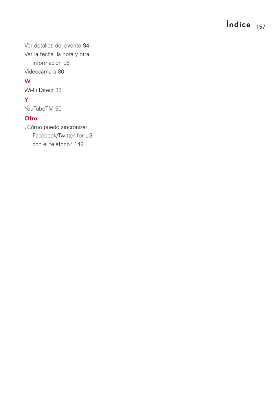 Índice | LG AS855 User Manual | Page 307 / 307
