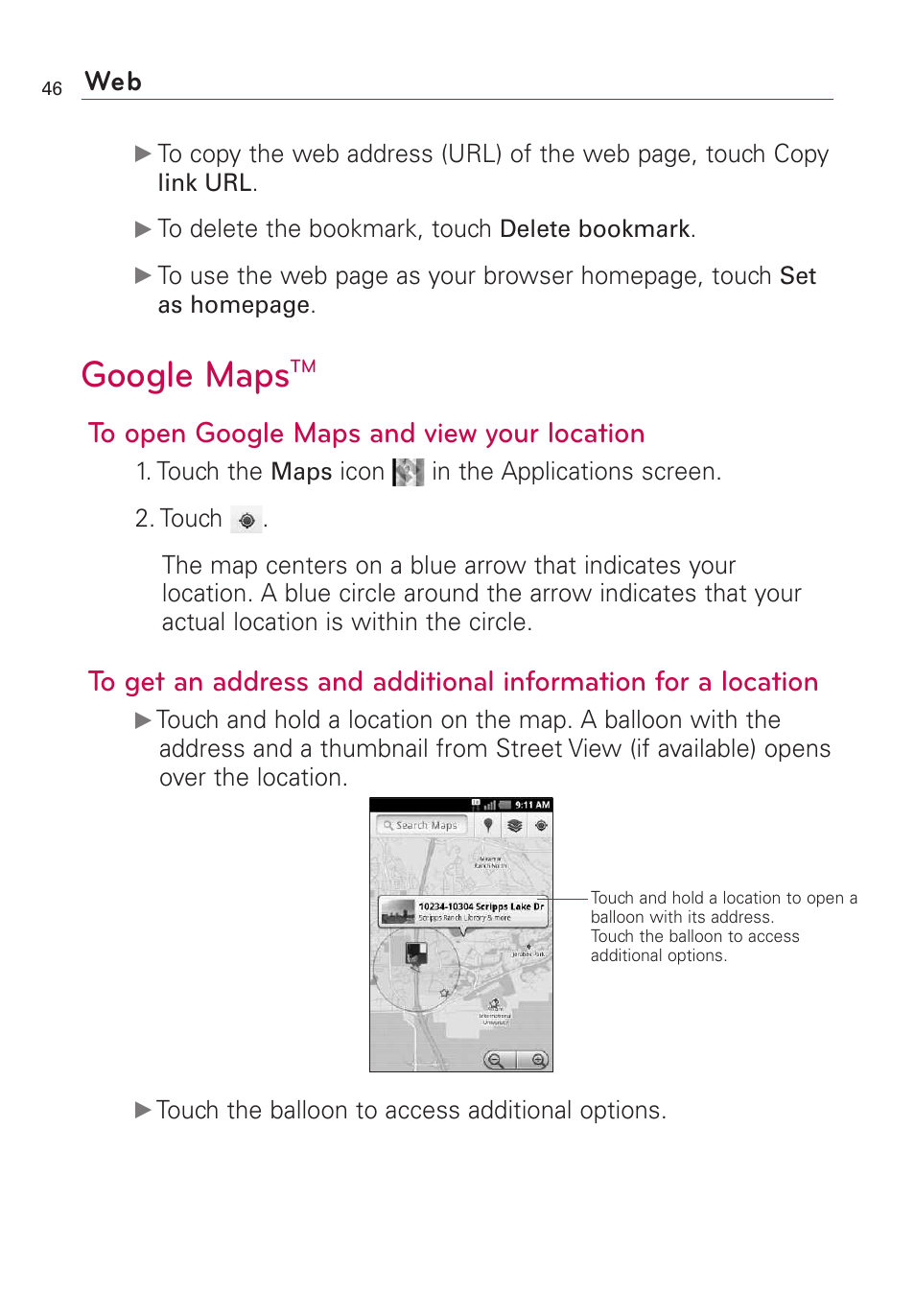 Google maps | LG AS855 User Manual | Page 48 / 307