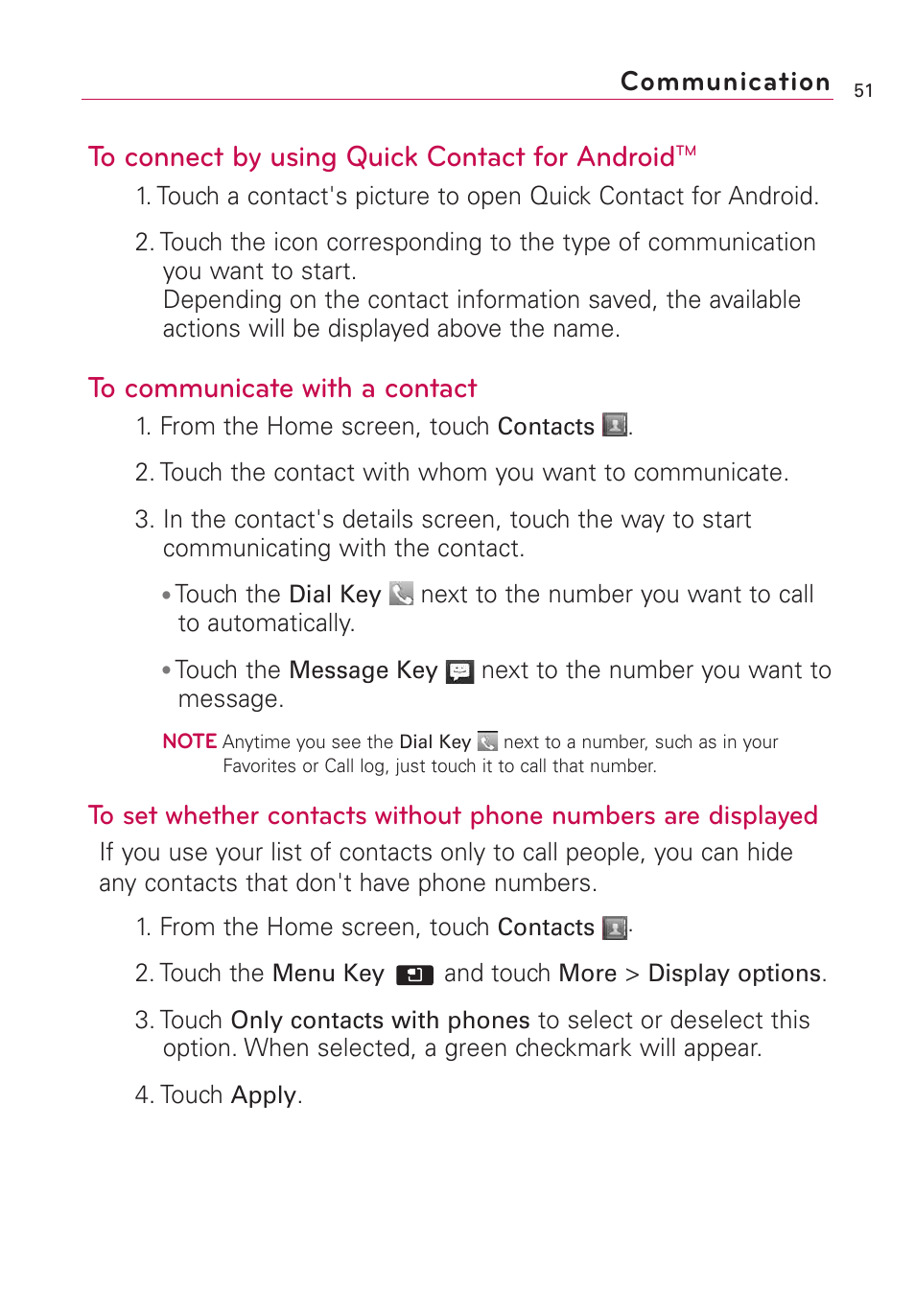 Communication | LG AS855 User Manual | Page 53 / 307
