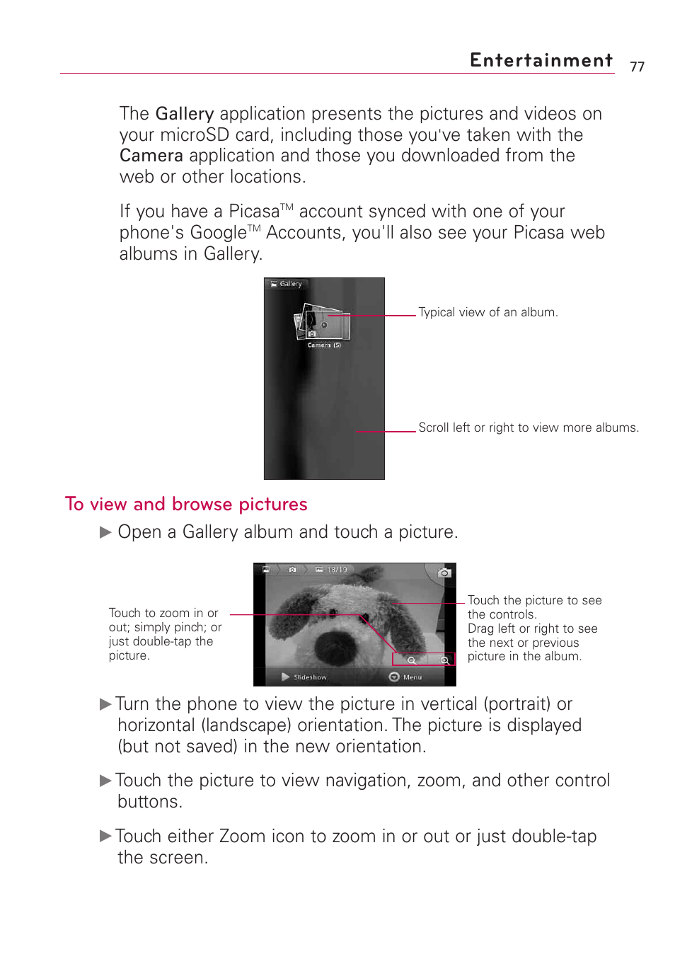 Entertainment | LG AS855 User Manual | Page 79 / 307