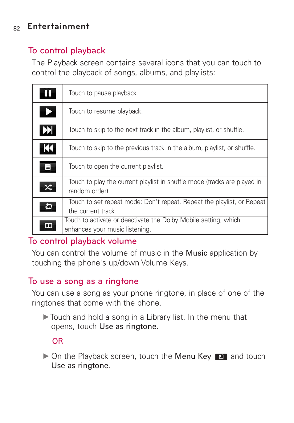 Entertainment | LG AS855 User Manual | Page 84 / 307