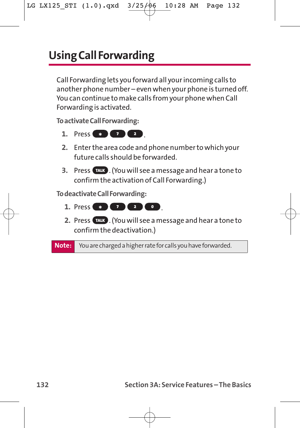 Using call forwarding | LG LX125 User Manual | Page 140 / 185