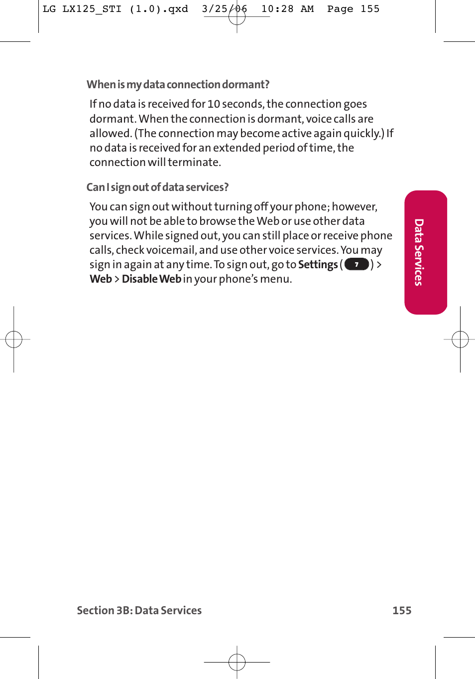 LG LX125 User Manual | Page 163 / 185