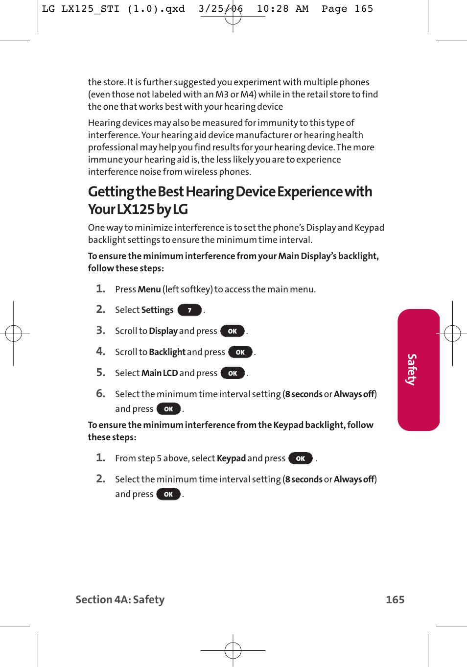 Saf ety | LG LX125 User Manual | Page 173 / 185