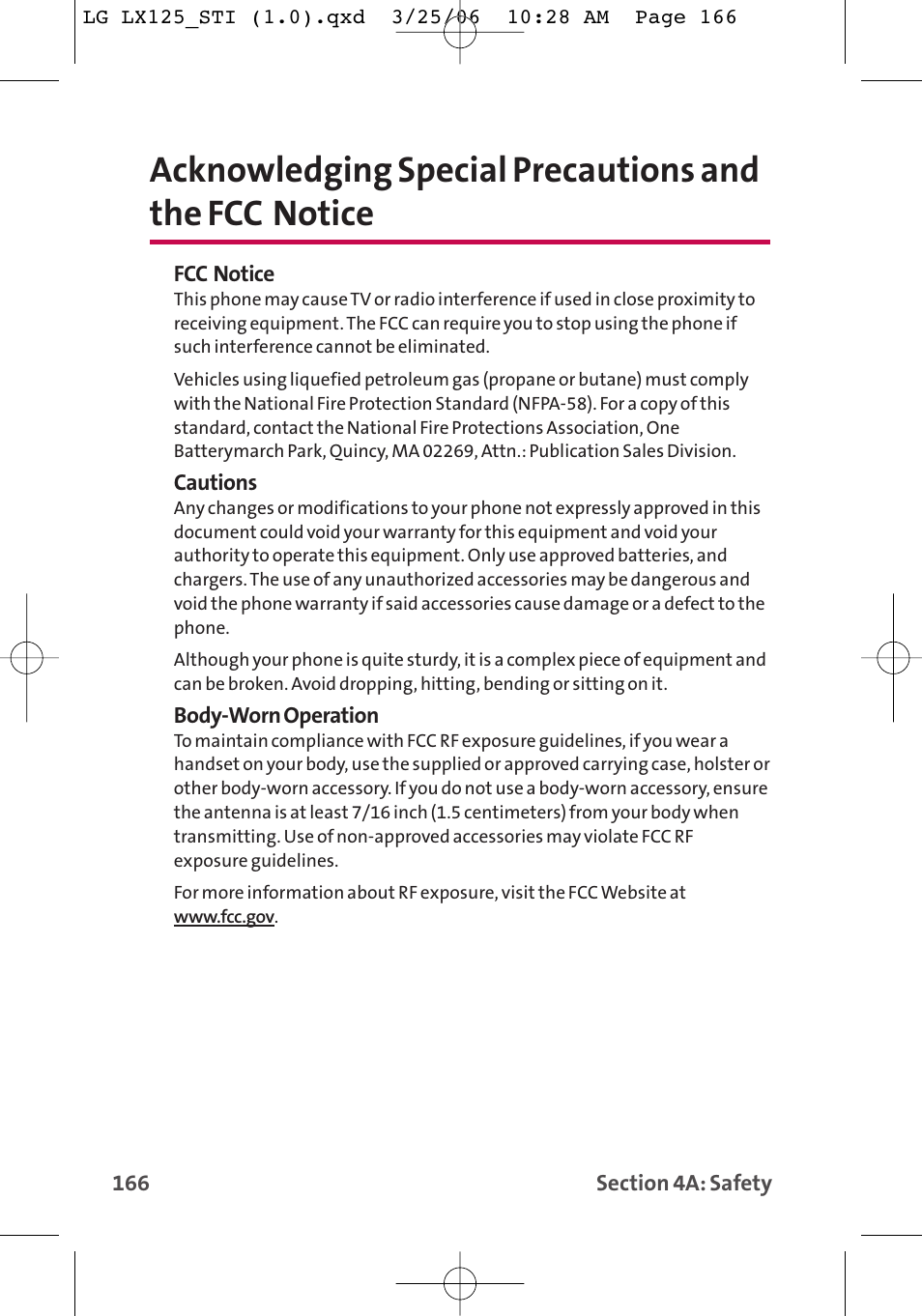 LG LX125 User Manual | Page 174 / 185