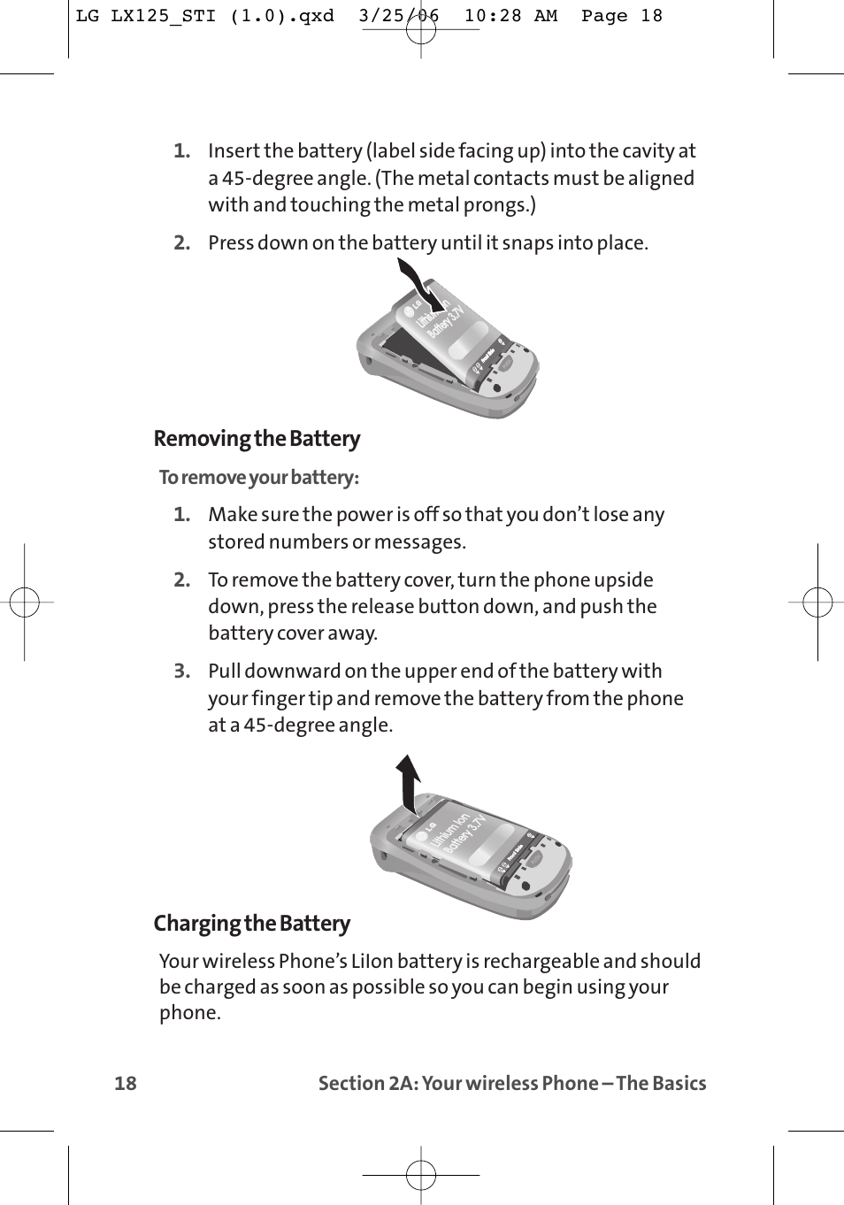 LG LX125 User Manual | Page 26 / 185