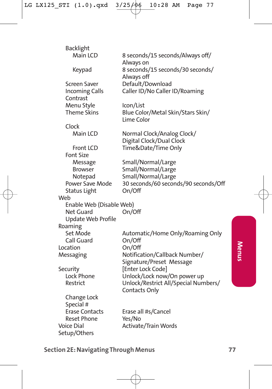 LG LX125 User Manual | Page 85 / 185