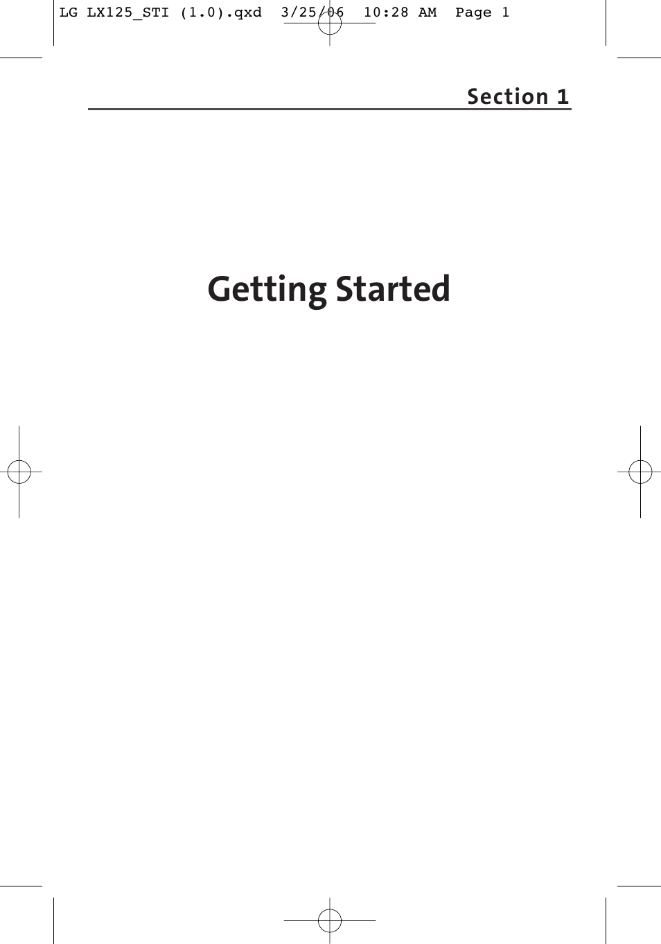 Getting started | LG LX125 User Manual | Page 9 / 185