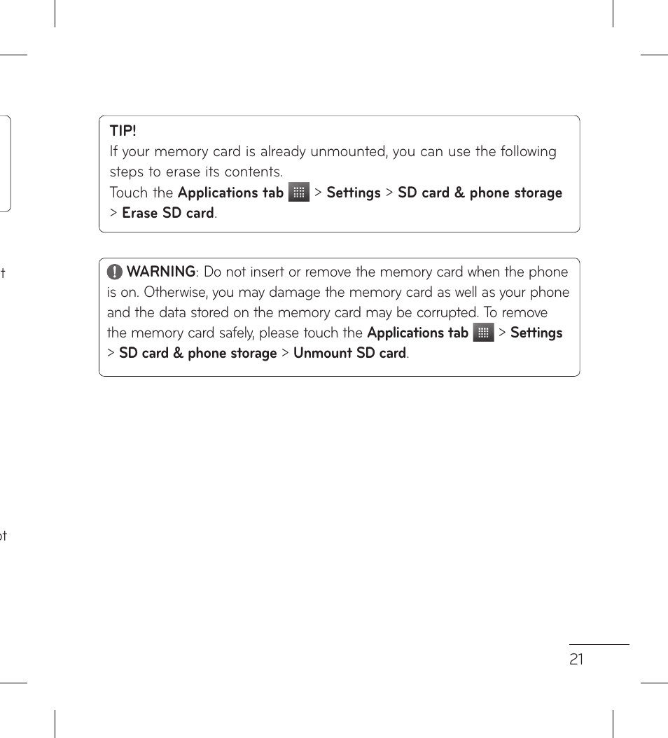 LG LGL95G User Manual | Page 23 / 202