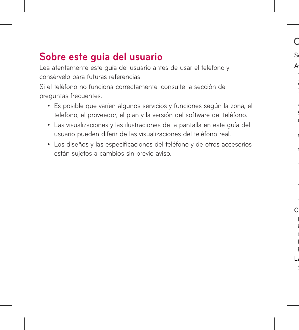 Sobre este guía del usuario | LG LGL95G User Manual | Page 96 / 202