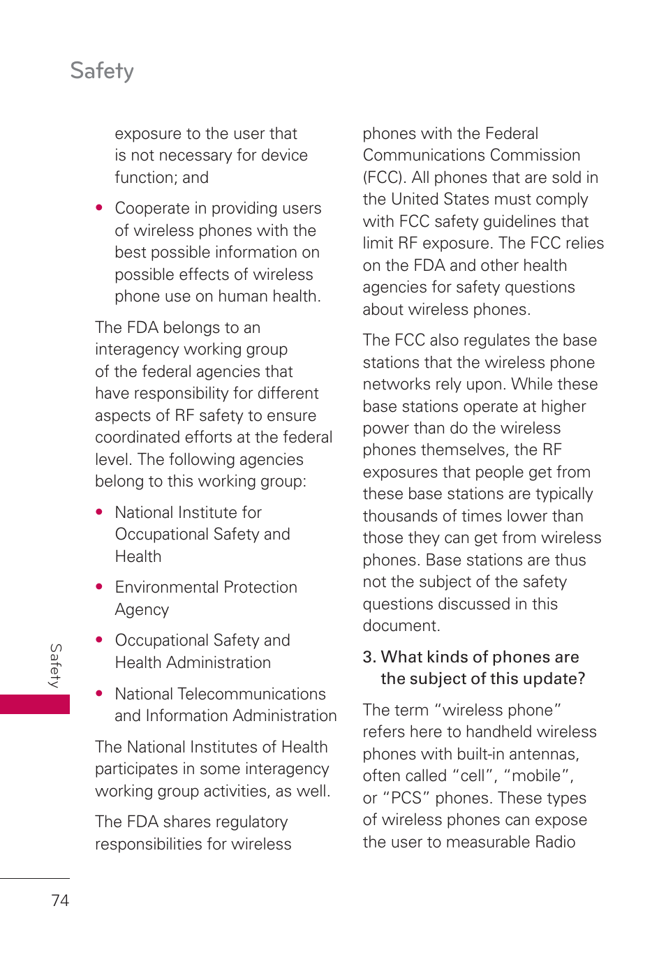 Safety | LG AN160 User Manual | Page 76 / 98