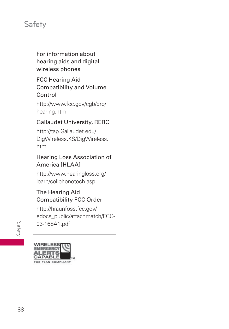 Safety | LG AN160 User Manual | Page 90 / 98