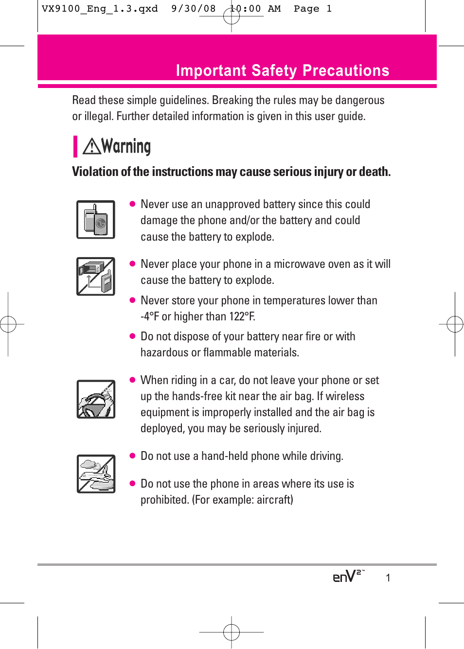 LG LGVX9100LK User Manual | 130 pages