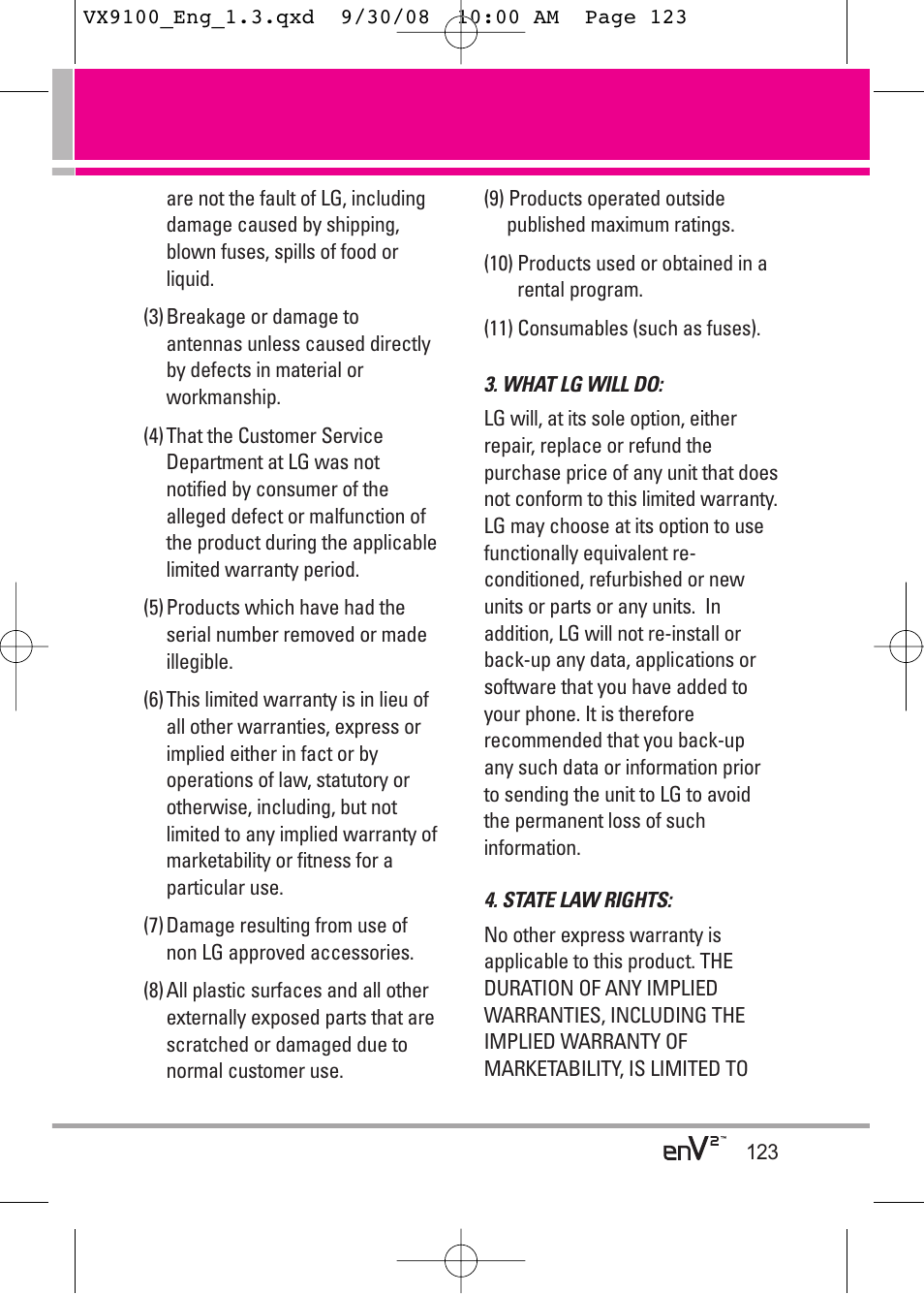 LG LGVX9100LK User Manual | Page 123 / 130