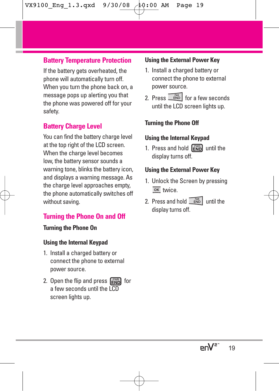 LG LGVX9100LK User Manual | Page 19 / 130