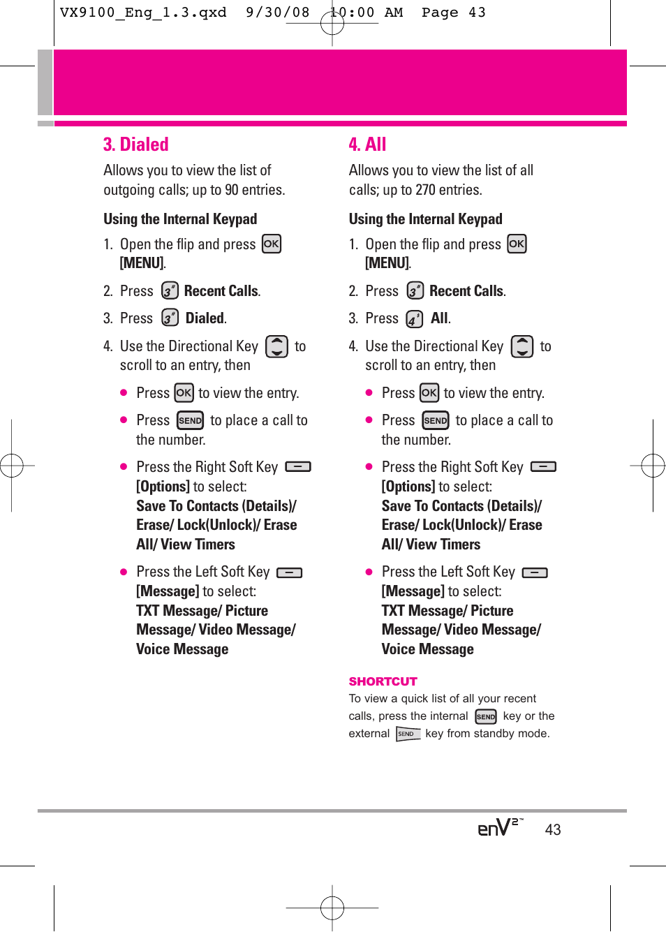 Dialed | LG LGVX9100LK User Manual | Page 43 / 130