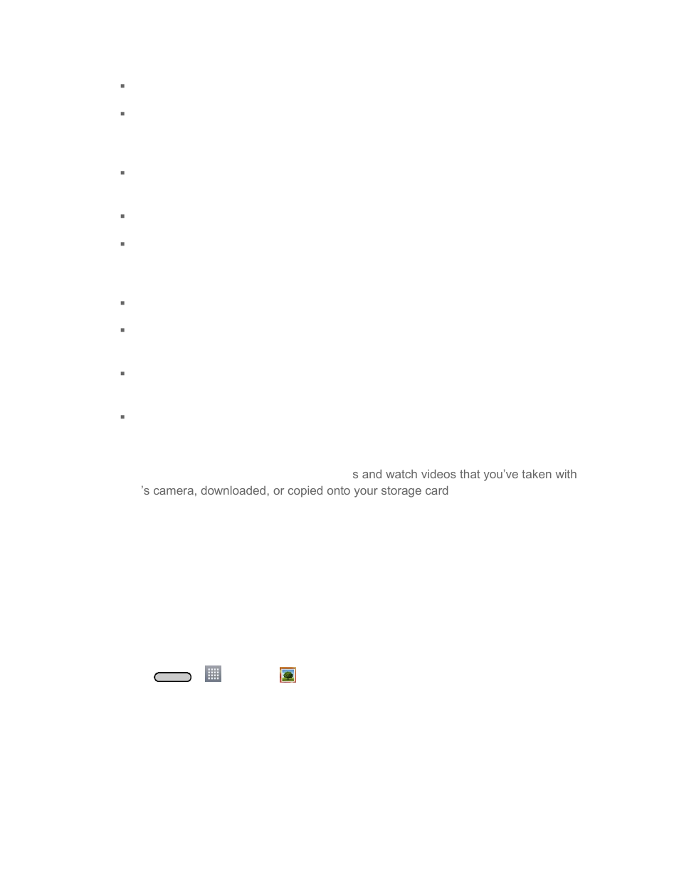 View pictures and videos using gallery, Open or close gallery | LG LGLS740 User Manual | Page 101 / 174
