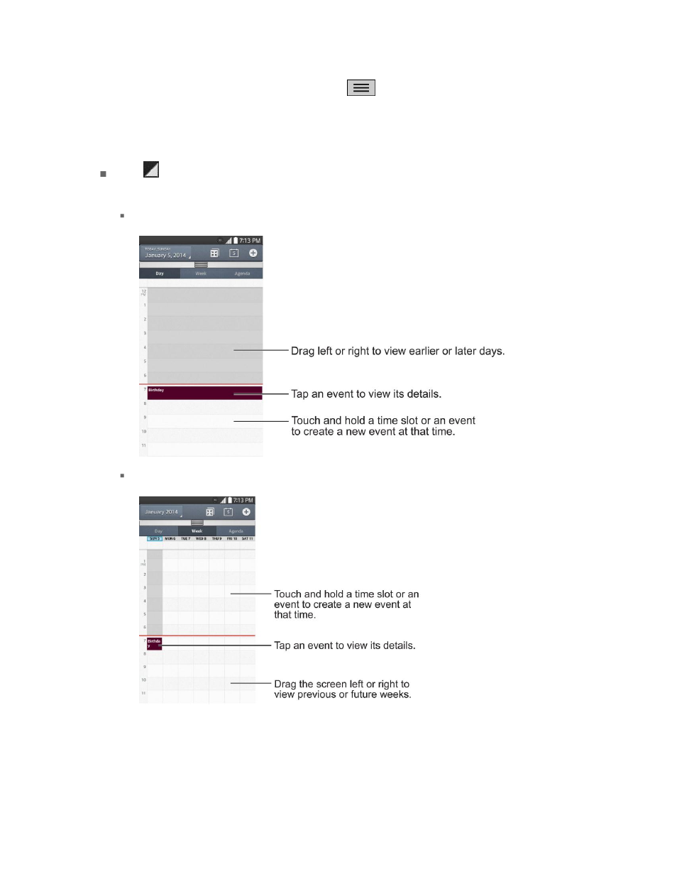 Change calendar view | LG LGLS740 User Manual | Page 112 / 174