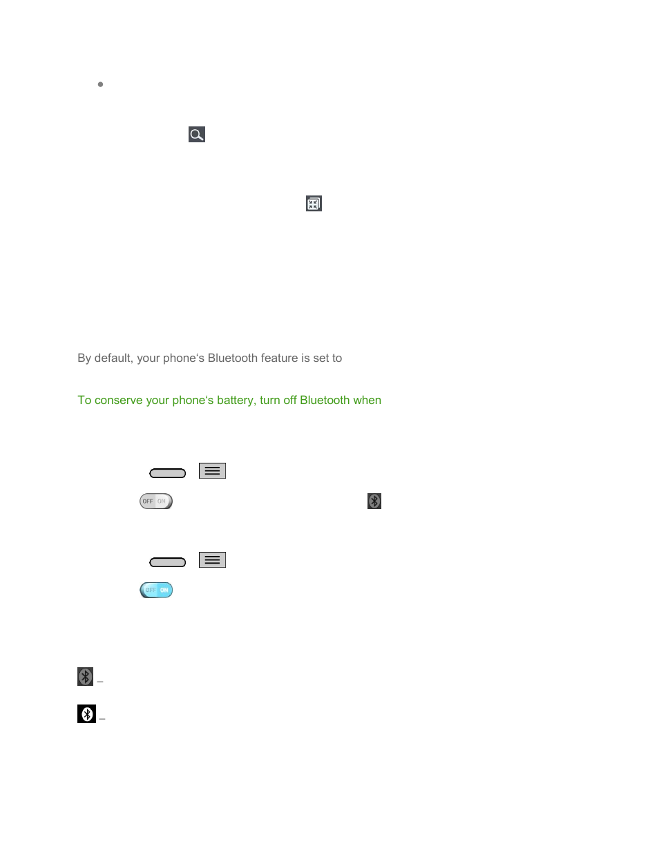 Searching in file manager, Using qslide, Bluetooth | Turn bluetooth on and off | LG LGLS740 User Manual | Page 124 / 174