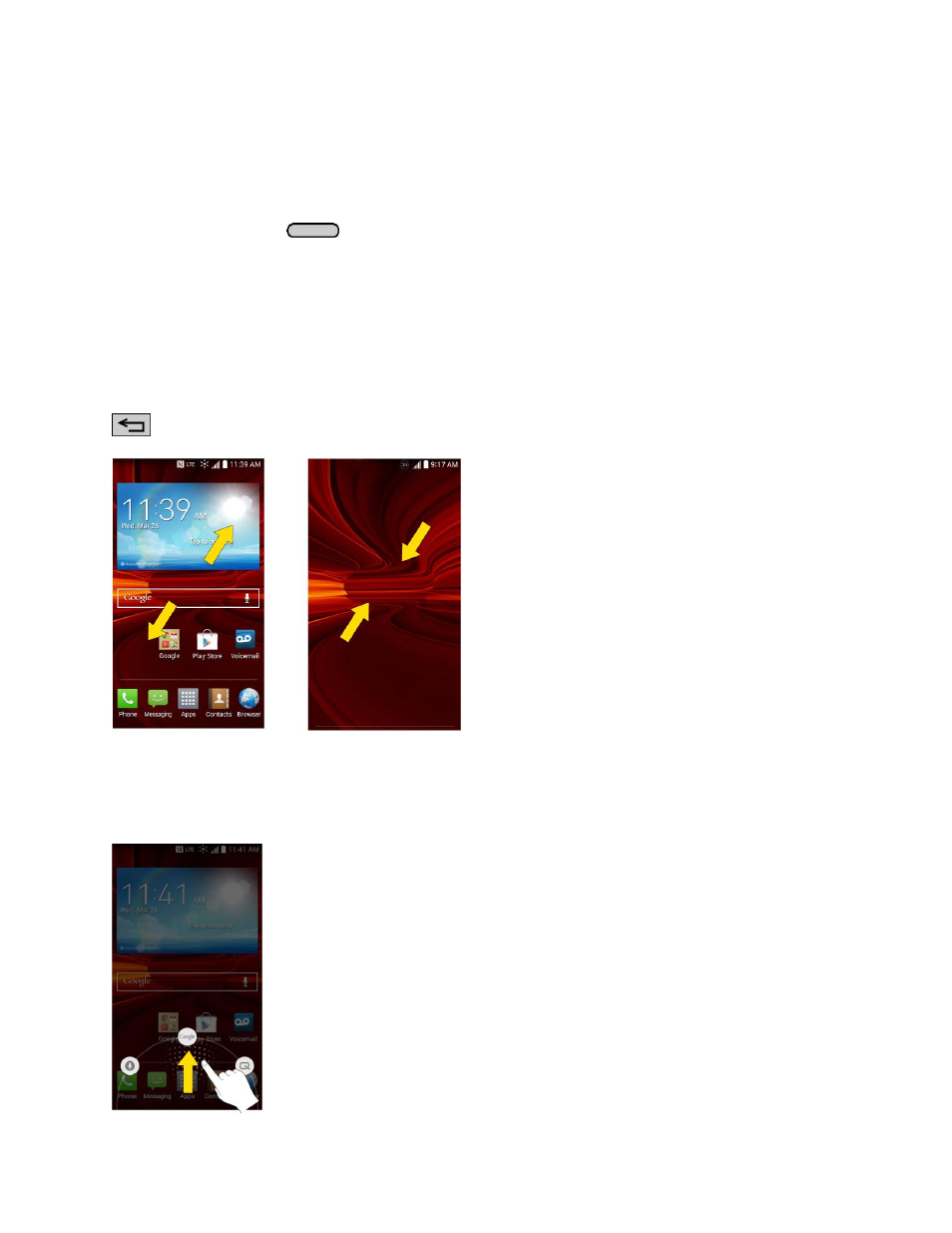 Access recently-used applications, Home screen clean view, Quick access | LG LGLS740 User Manual | Page 30 / 174