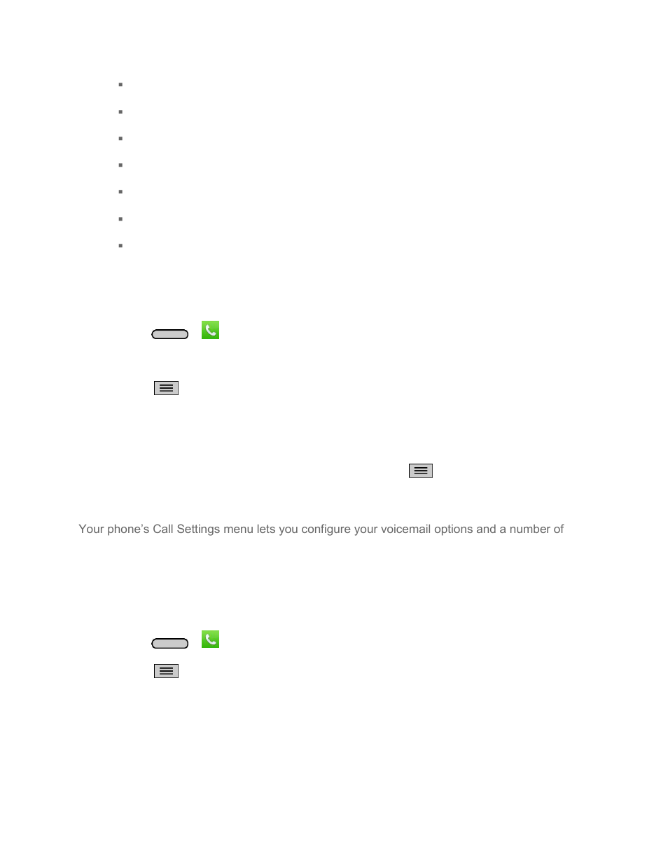 Call settings, Voicemail settings, Call reject | LG LGLS740 User Manual | Page 51 / 174