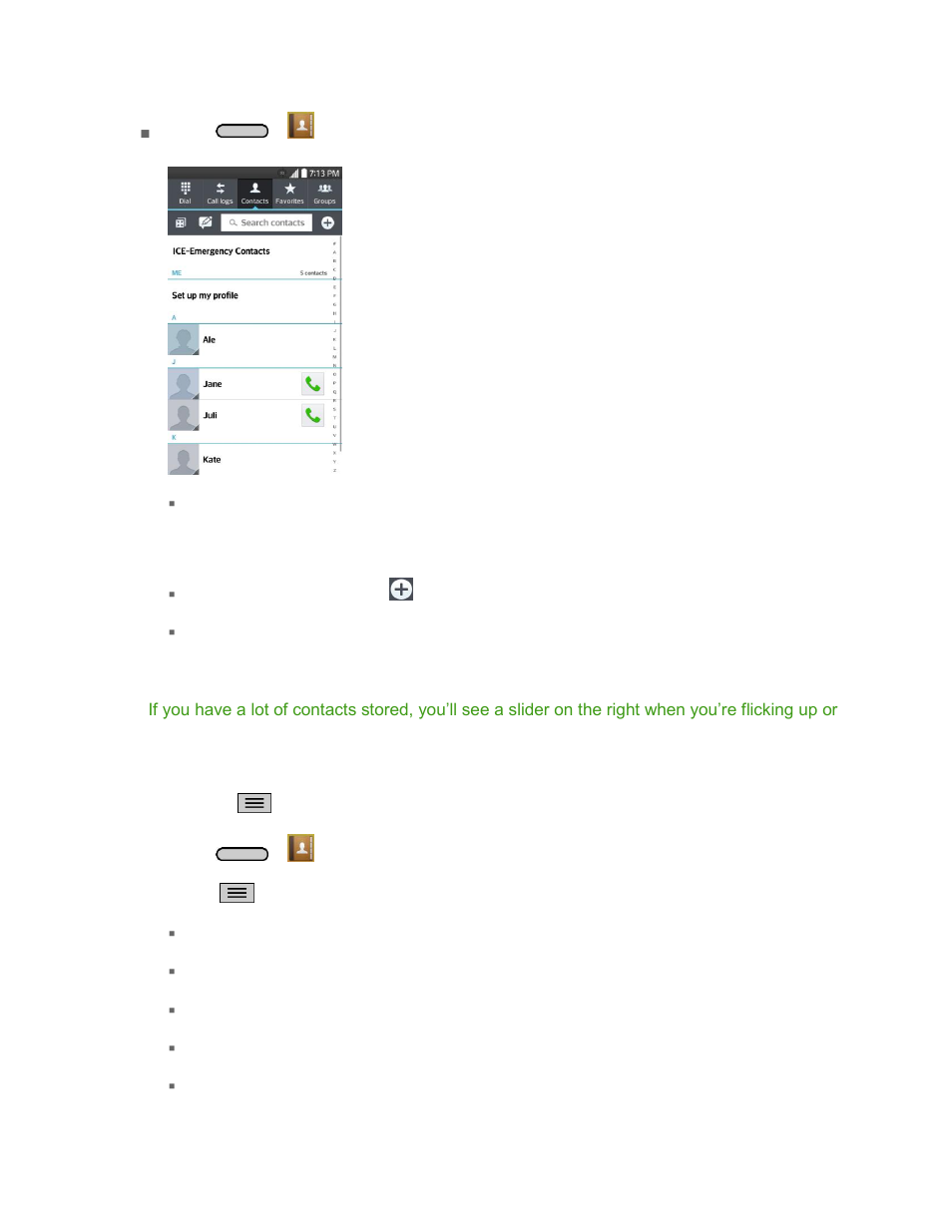 Contacts list options | LG LGLS740 User Manual | Page 54 / 174