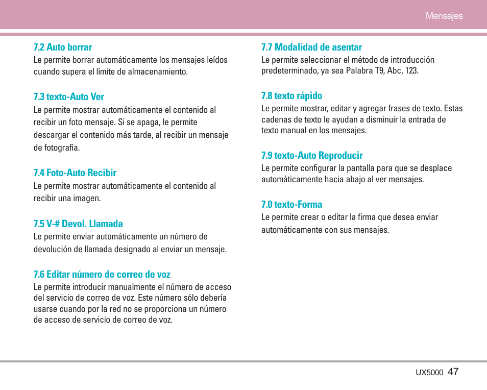 LG LGUX5000 User Manual | Page 140 / 187