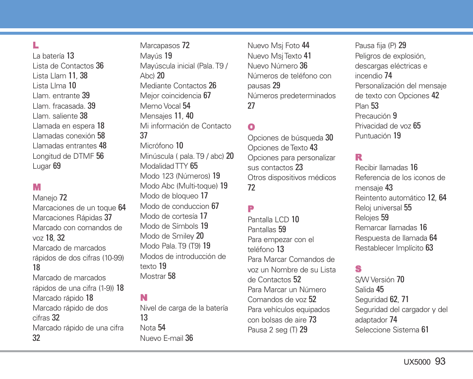 LG LGUX5000 User Manual | Page 186 / 187