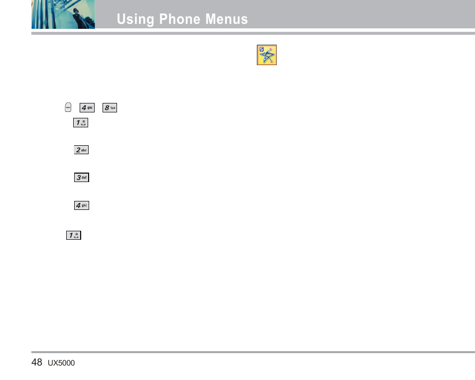 Easy edge, Using phone menus, Erase all | LG LGUX5000 User Manual | Page 49 / 187