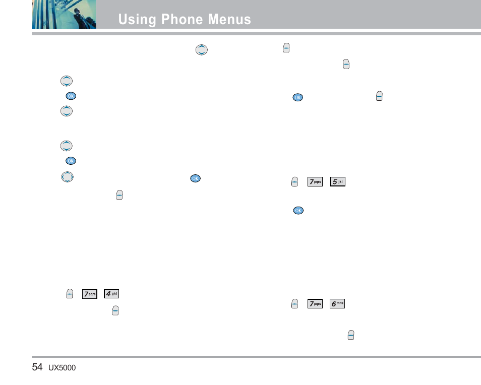 Using phone menus, My shortcut | LG LGUX5000 User Manual | Page 55 / 187