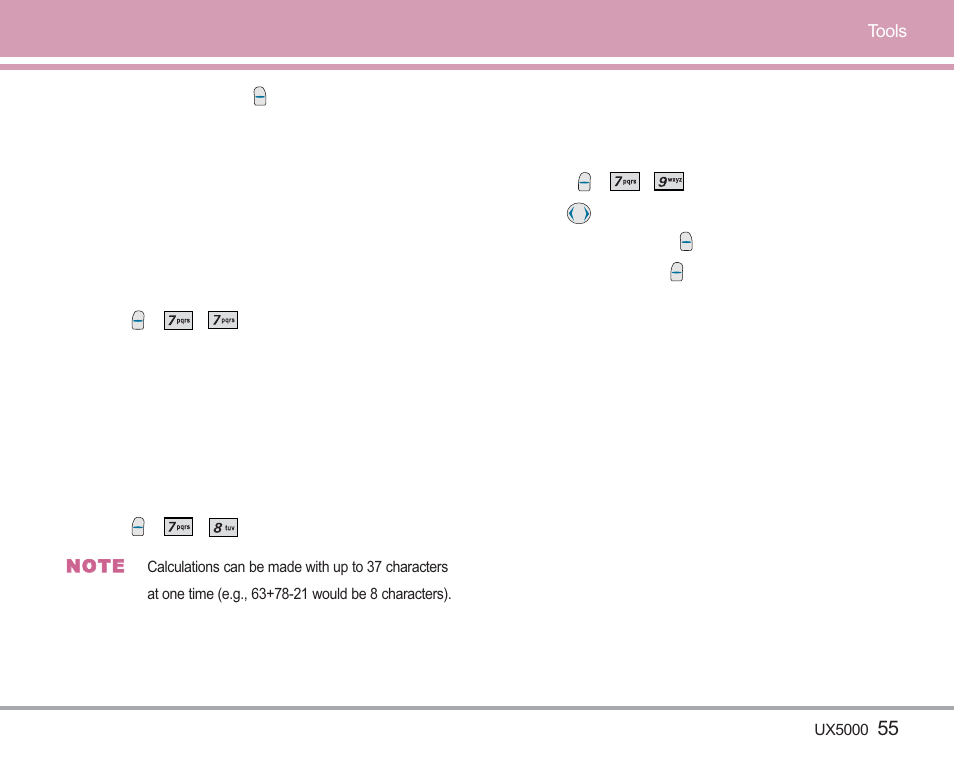 Ez tip calc, Calculator, World clock | LG LGUX5000 User Manual | Page 56 / 187