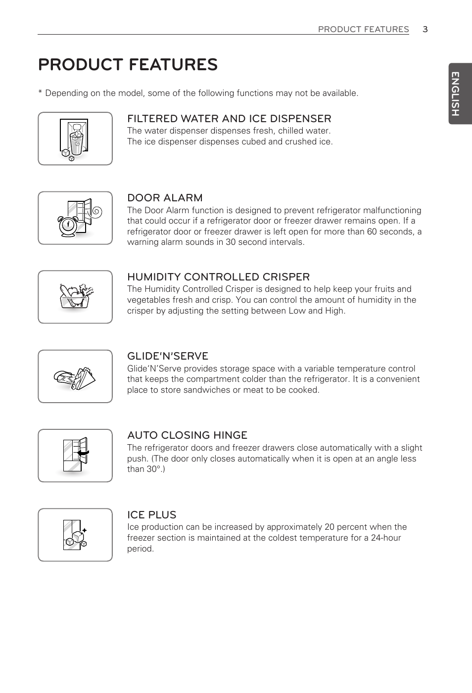 Product features | LG LFX33975ST User Manual | Page 3 / 61