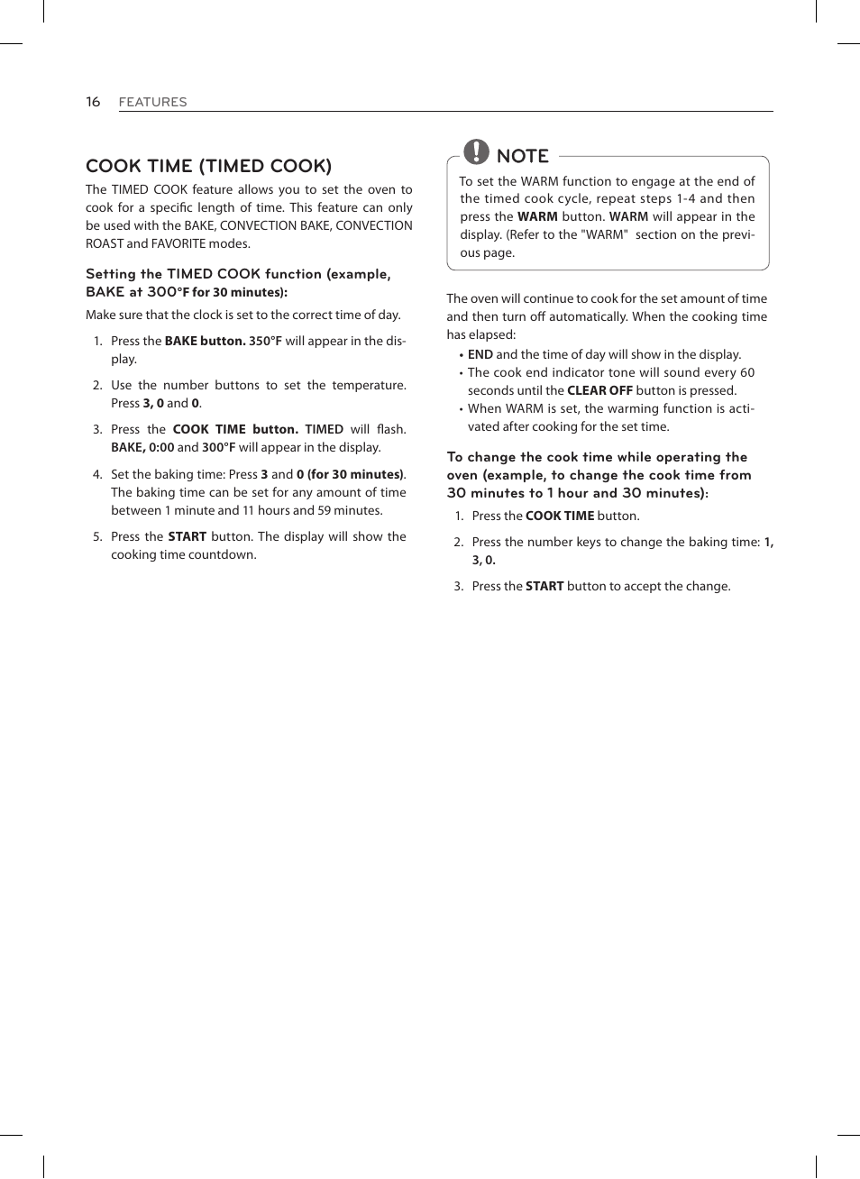 Cook time (timed cook) | LG LRE3027ST User Manual | Page 16 / 88