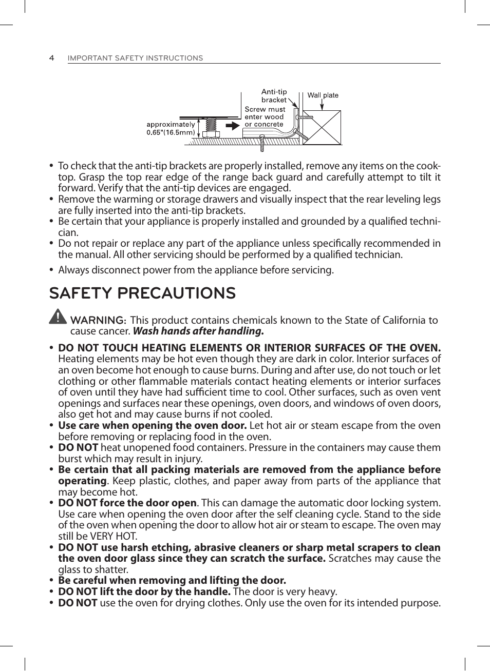 Safety precautions | LG LRE3027ST User Manual | Page 4 / 88