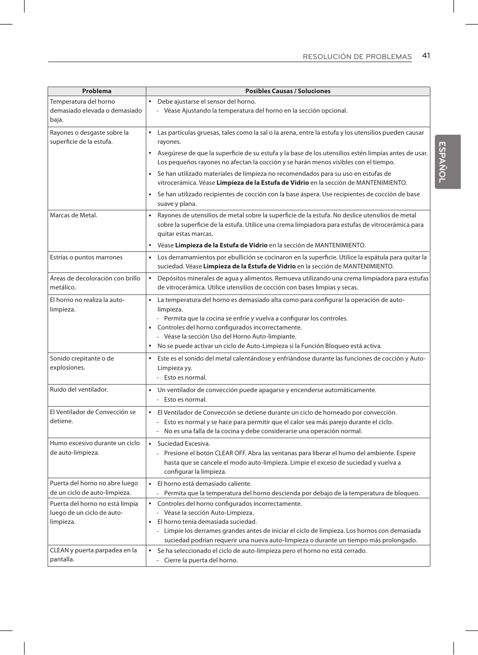 Esp añol | LG LRE3027ST User Manual | Page 83 / 88