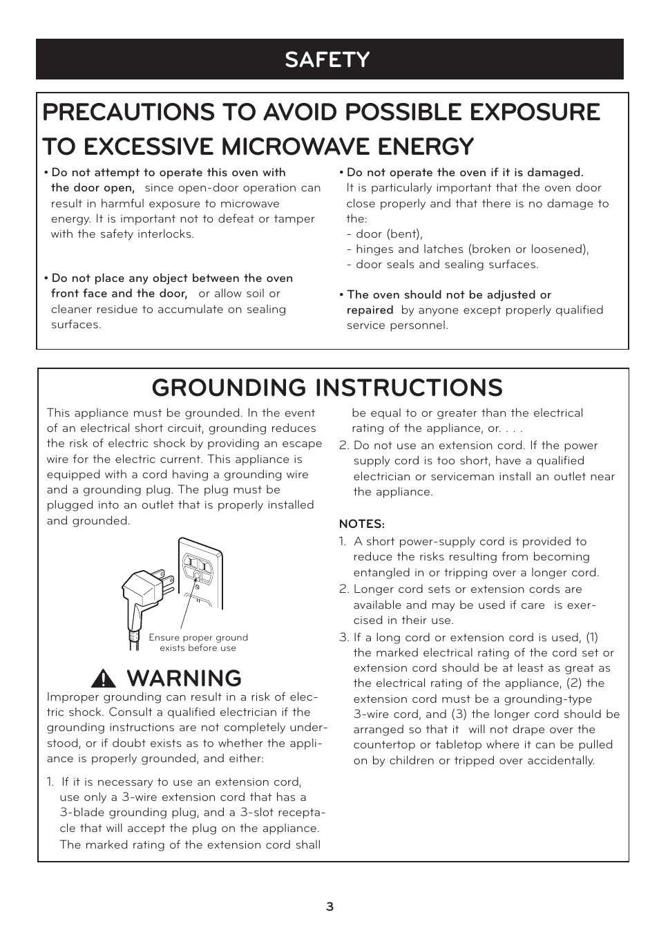 LG LSRM2010ST User Manual | Page 3 / 27
