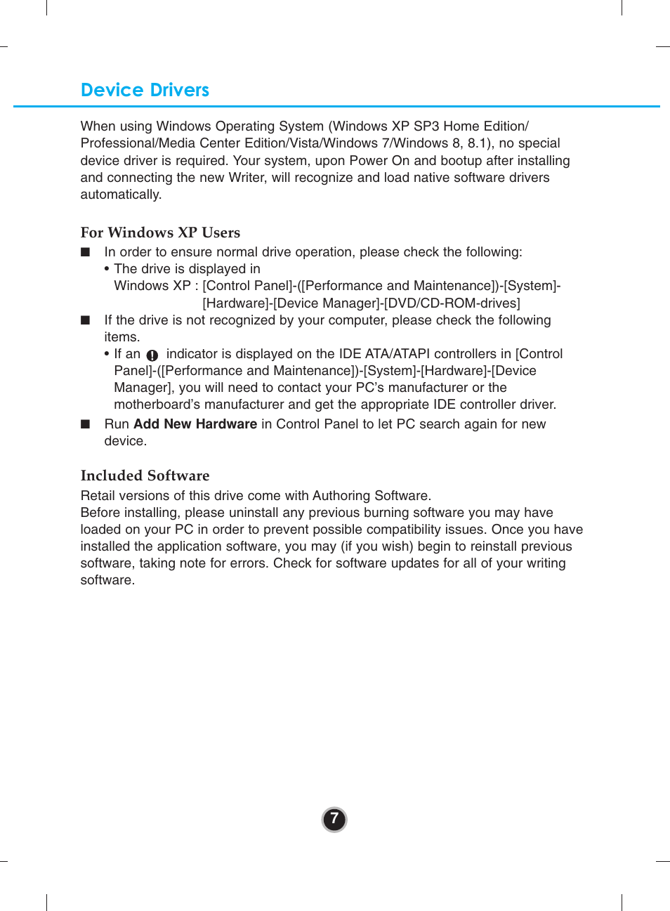 Device drivers | LG UH12NS30 User Manual | Page 10 / 16