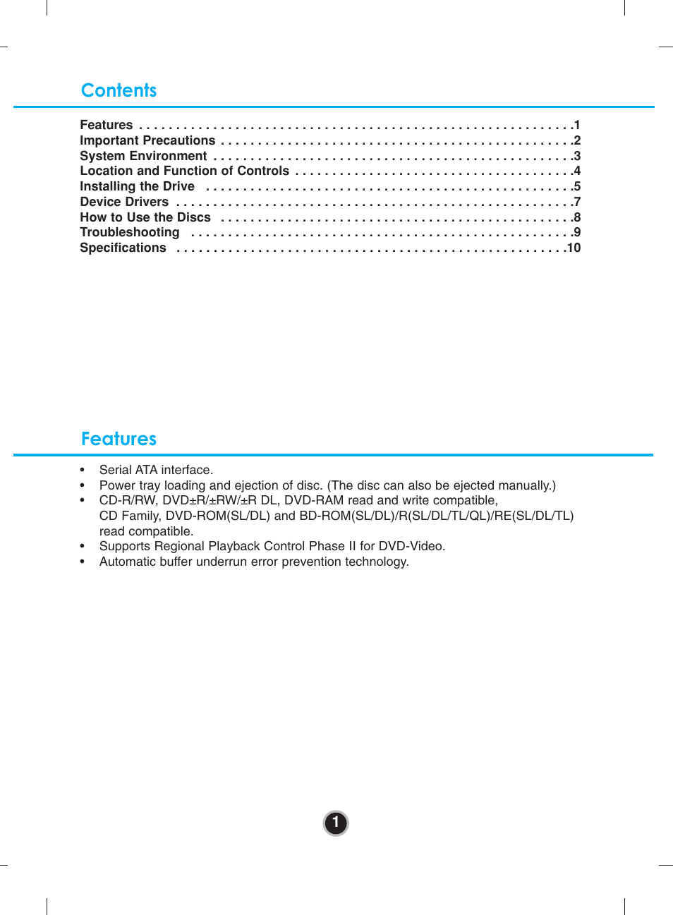 Contents features | LG UH12NS30 User Manual | Page 4 / 16