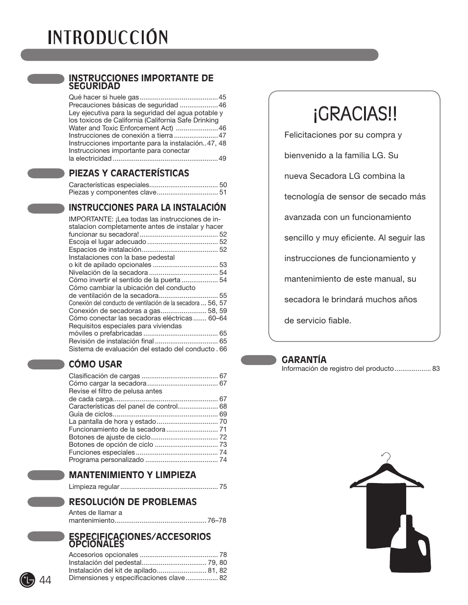 Gracias | LG DLG2302W User Manual | Page 44 / 124