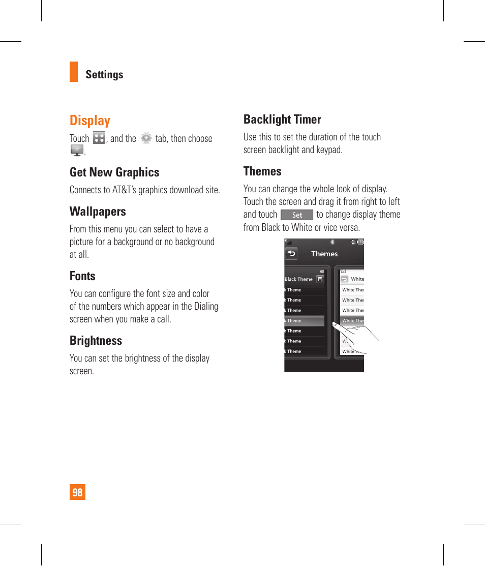 Display | LG GR500 User Manual | Page 102 / 298