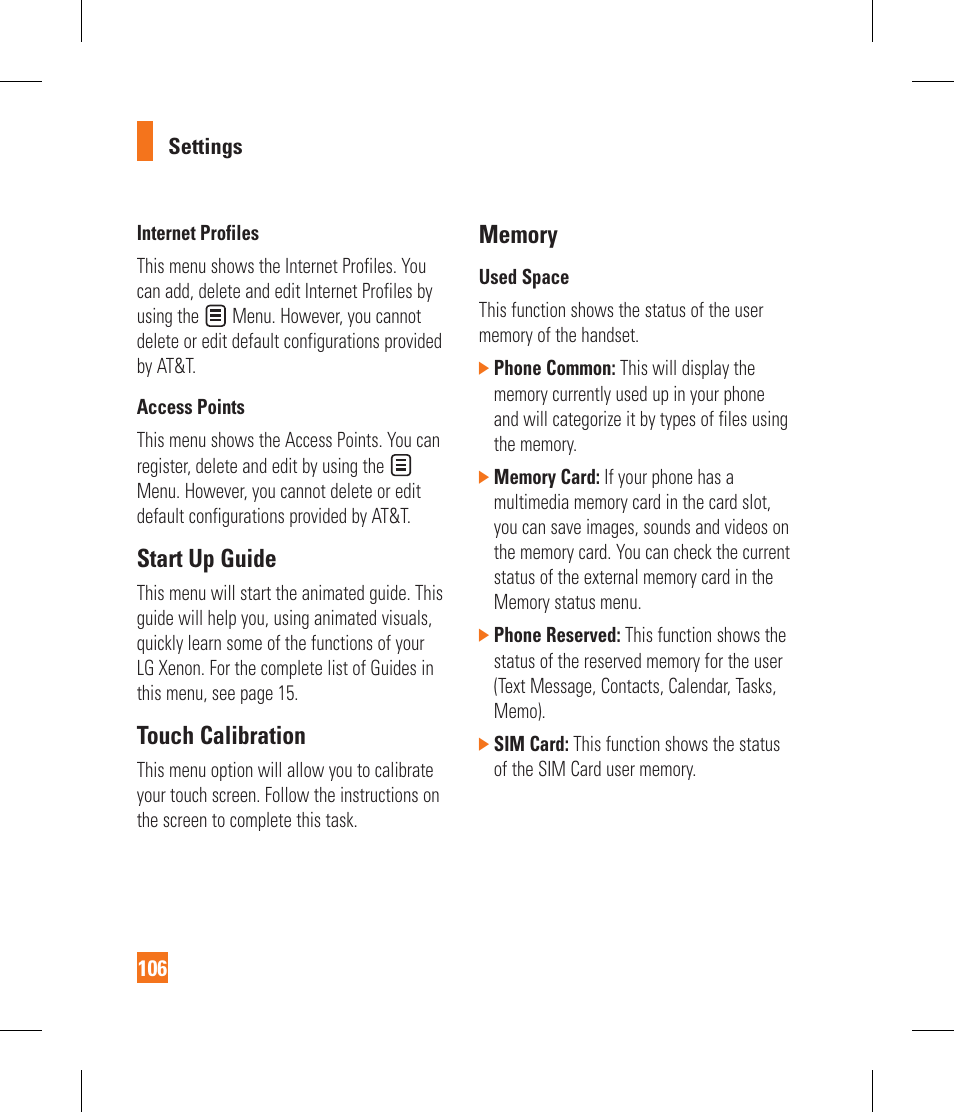 Start up guide, Touch calibration | LG GR500 User Manual | Page 110 / 298