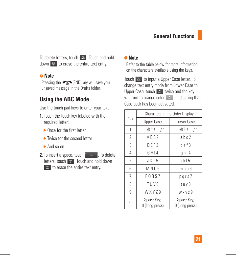Using the abc mode | LG GR500 User Manual | Page 25 / 298