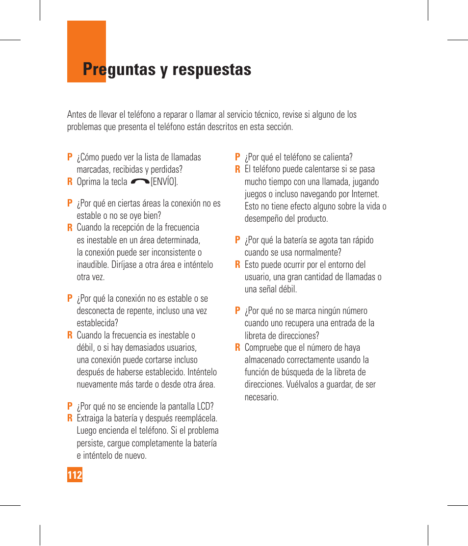 Preguntas y respuestas | LG GR500 User Manual | Page 260 / 298