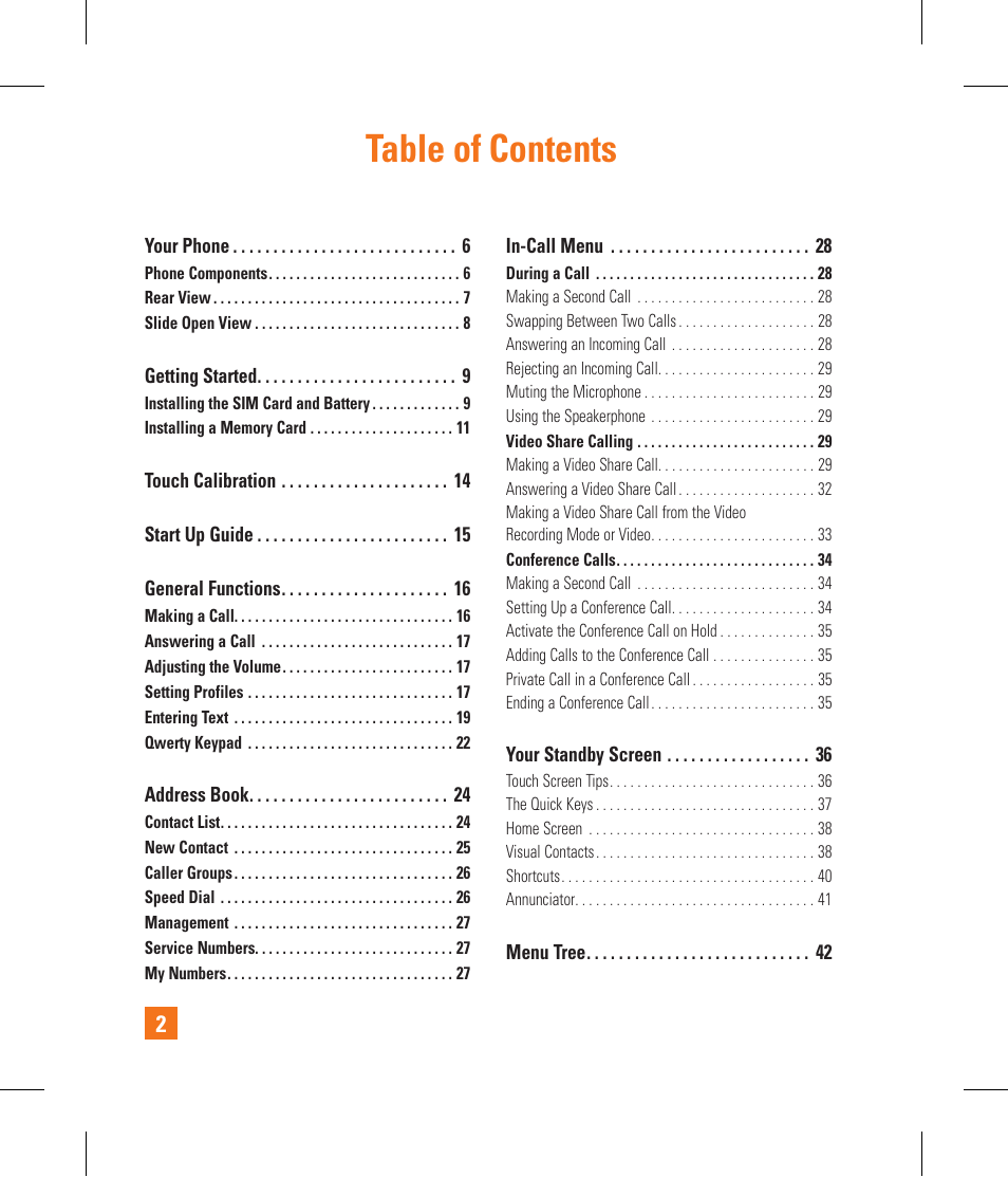 LG GR500 User Manual | Page 6 / 298