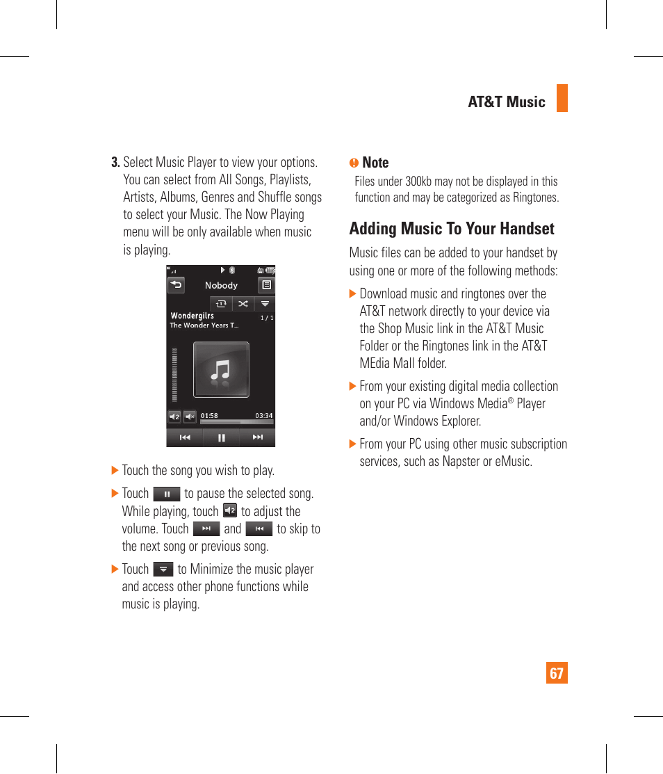 Adding music to your handset | LG GR500 User Manual | Page 71 / 298