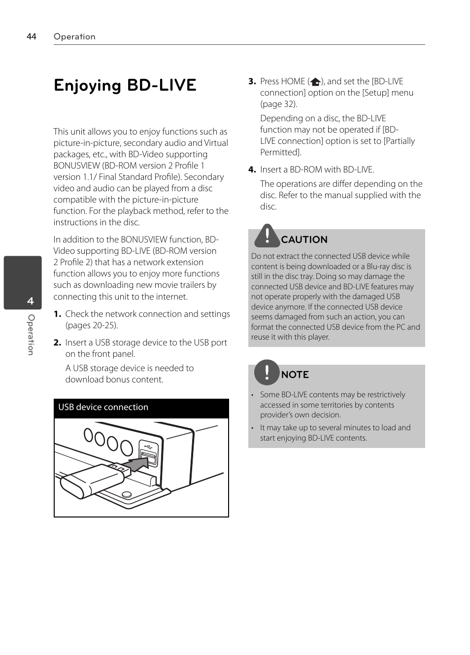 Enjoying bd-live | LG BX585 User Manual | Page 43 / 92