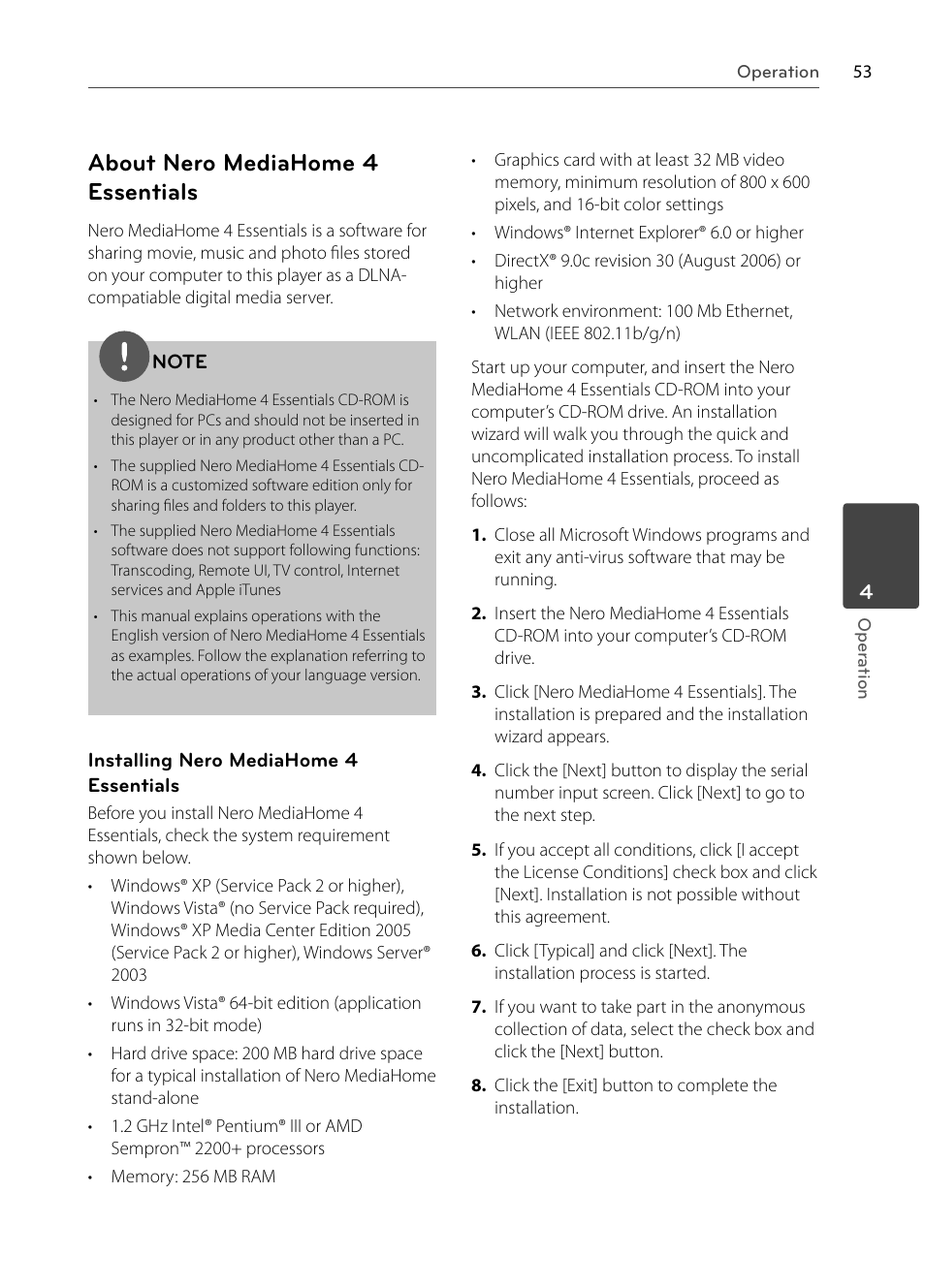 About nero mediahome 4 essentials | LG BX585 User Manual | Page 52 / 92